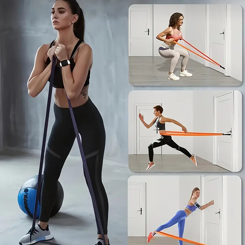 2.27-104.33 KG Heavy-Duty Stackable Resistance Training System - TPE Material with Multi-Color Options (Green, Blue, Black, Red, Golden, Purple, White, Yellow, Navy, Gray) - 2.27-104.33 KG Weight Capacity, 70-160cm Length for