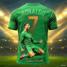 Football Jersey 3d Printed NO.7 Ronaldo Boys Girls Training Women's Sports Breathable Short Sleeve Men's T-shirt