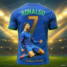 Football Jersey 3d Printed NO.7 Ronaldo Boys Girls Training Women's Sports Breathable Short Sleeve Men's T-shirt