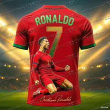 Football Jersey 3d Printed NO.7 Ronaldo Boys Girls Training Women's Sports Breathable Short Sleeve Men's T-shirt