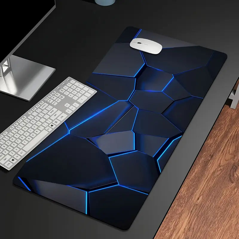 1pc Gamer'S Dream: Extra Large, Durable Mouse Pad with Stylish Geometric Design - Precision Stitched Edges, Non-Slip Rubber Base, Washable - Perfect for PC, Office, and Dorm Decor - Ideal Gift for Gamers, Office Workers, and