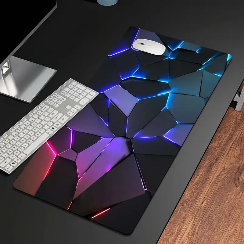 1pc Gamer'S Dream: Extra Large, Durable Mouse Pad with Stylish Geometric Design - Precision Stitched Edges, Non-Slip Rubber Base, Washable - Perfect for PC, Office, and Dorm Decor - Ideal Gift for Gamers, Office Workers, and