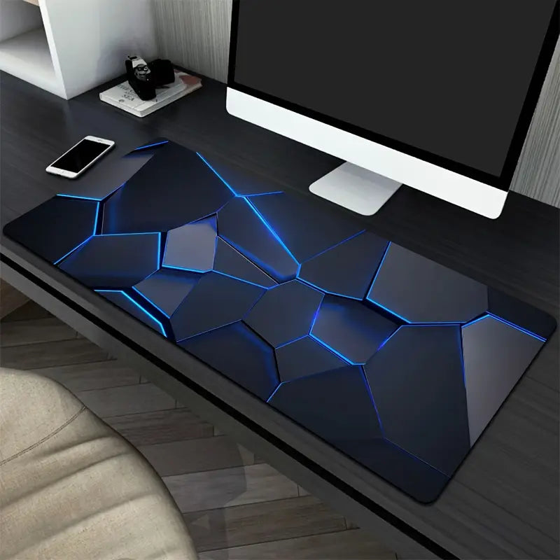 1pc Gamer'S Dream: Extra Large, Durable Mouse Pad with Stylish Geometric Design - Precision Stitched Edges, Non-Slip Rubber Base, Washable - Perfect for PC, Office, and Dorm Decor - Ideal Gift for Gamers, Office Workers, and